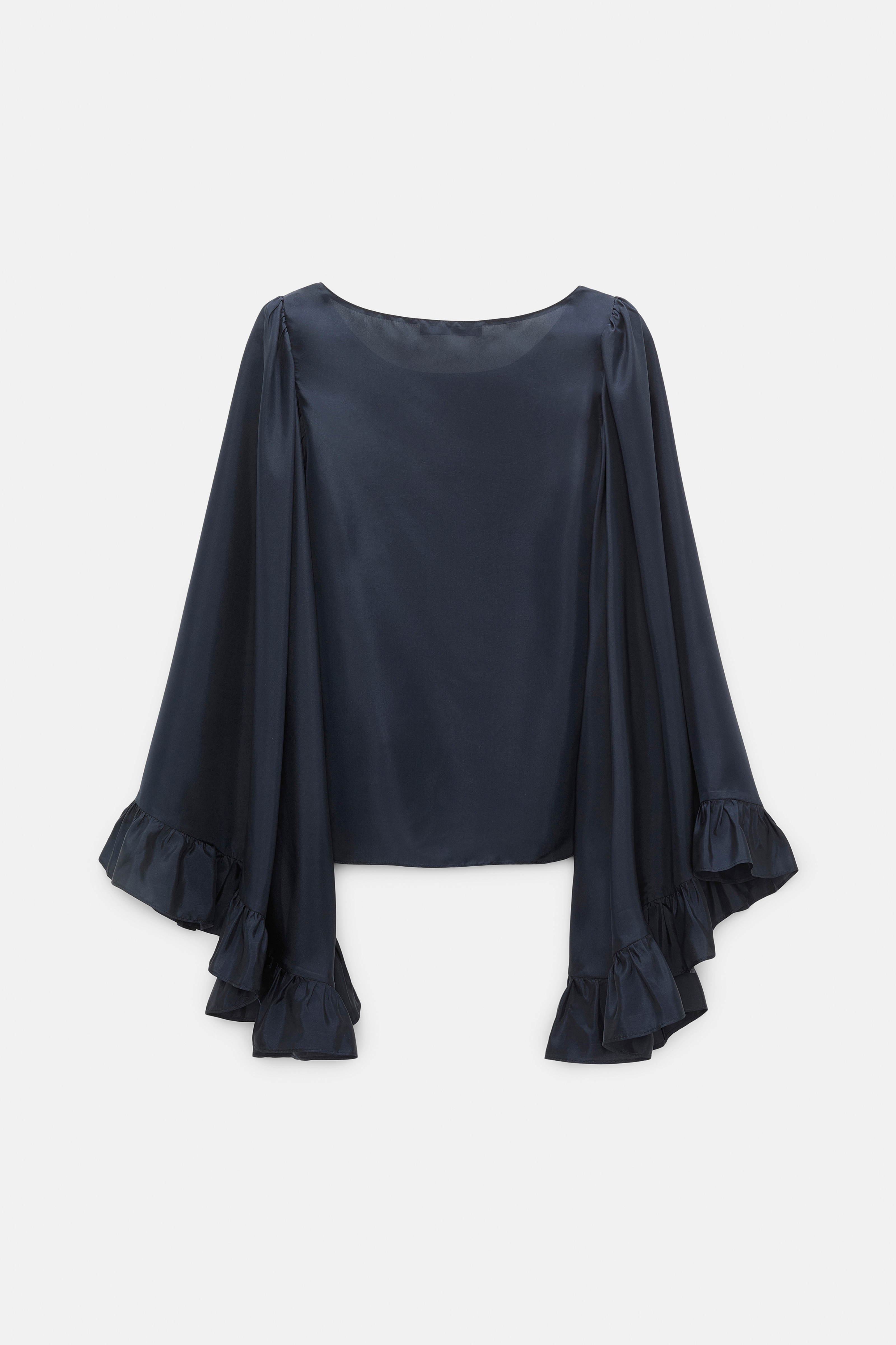 Dorothee Schumacher T-shirt style blouse in Habotai silk dark navy